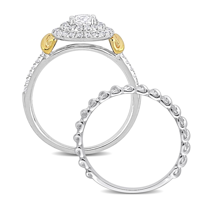 Main Image 3 of Y-Knot Diamond Bridal Set 7/8 ct tw Round 14K Two-Tone Gold