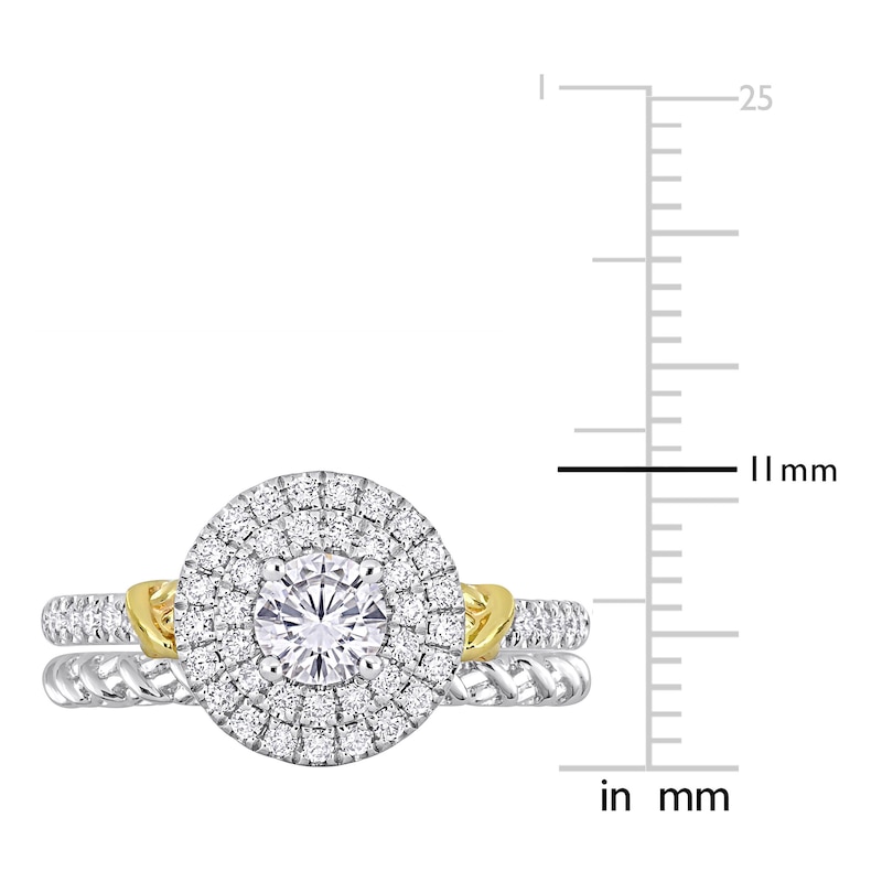 Main Image 4 of Y-Knot Diamond Bridal Set 7/8 ct tw Round 14K Two-Tone Gold