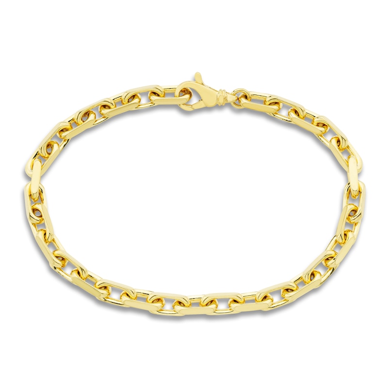 Main Image 1 of Men's Solid Anchor Chain Bracelet 10K Yellow Gold 8.5" 4.6mm