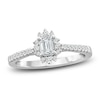 Thumbnail Image 1 of Diamond Halo Engagement Ring 1 ct tw Emerald/Round 14K White Gold