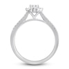Thumbnail Image 2 of Diamond Halo Engagement Ring 1 ct tw Emerald/Round 14K White Gold