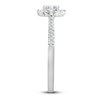 Thumbnail Image 3 of Diamond Halo Engagement Ring 1 ct tw Emerald/Round 14K White Gold