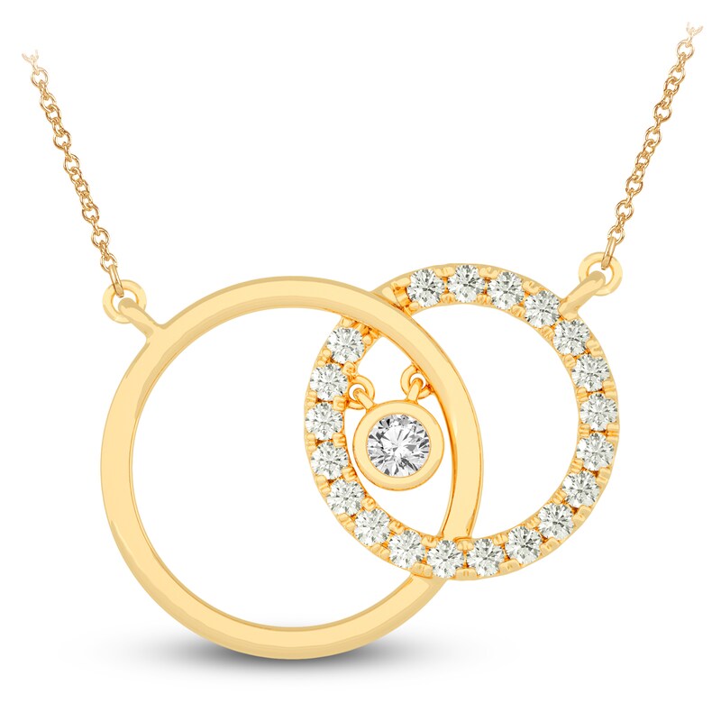 Main Image 1 of Diamond Necklace 1/2 ct tw Round 14K Yellow Gold 18"