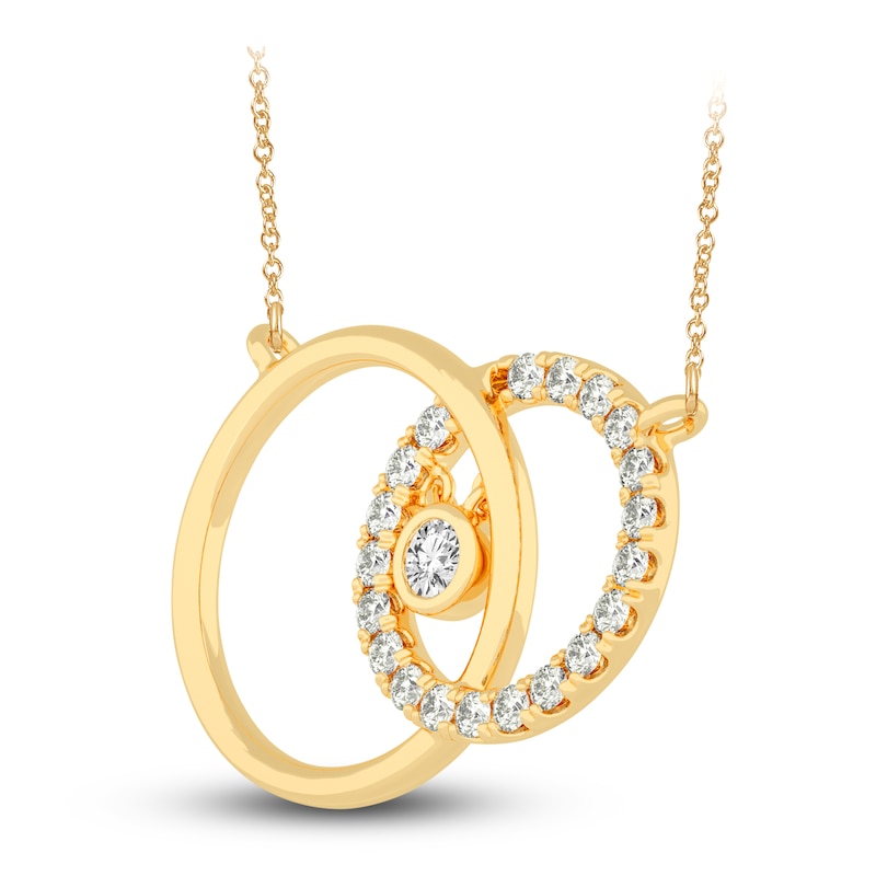 Main Image 2 of Diamond Necklace 1/2 ct tw Round 14K Yellow Gold 18"