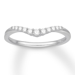 Diamond Contour Anniversary Band 1/6 ct tw Round 14K White Gold