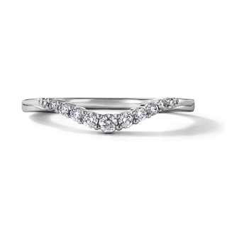 Chosen Diamond Contour Anniversary Band 1/6 ct tw Round 14K White Gold