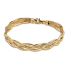 Thumbnail Image 1 of Italia D'Oro Solid Diamond-Cut Omega Chain Bracelet 14K Yellow Gold 7.5" 10.0mm
