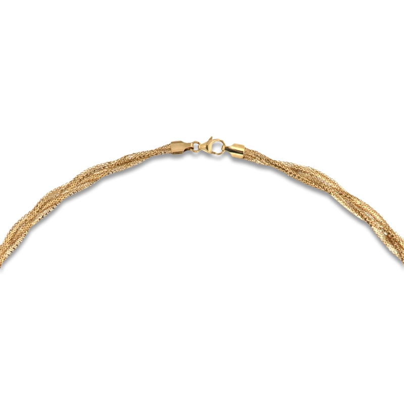 Main Image 2 of Italia D'Oro Solid Diamond-Cut Omega Chain Bracelet 14K Yellow Gold 7.5" 10.0mm