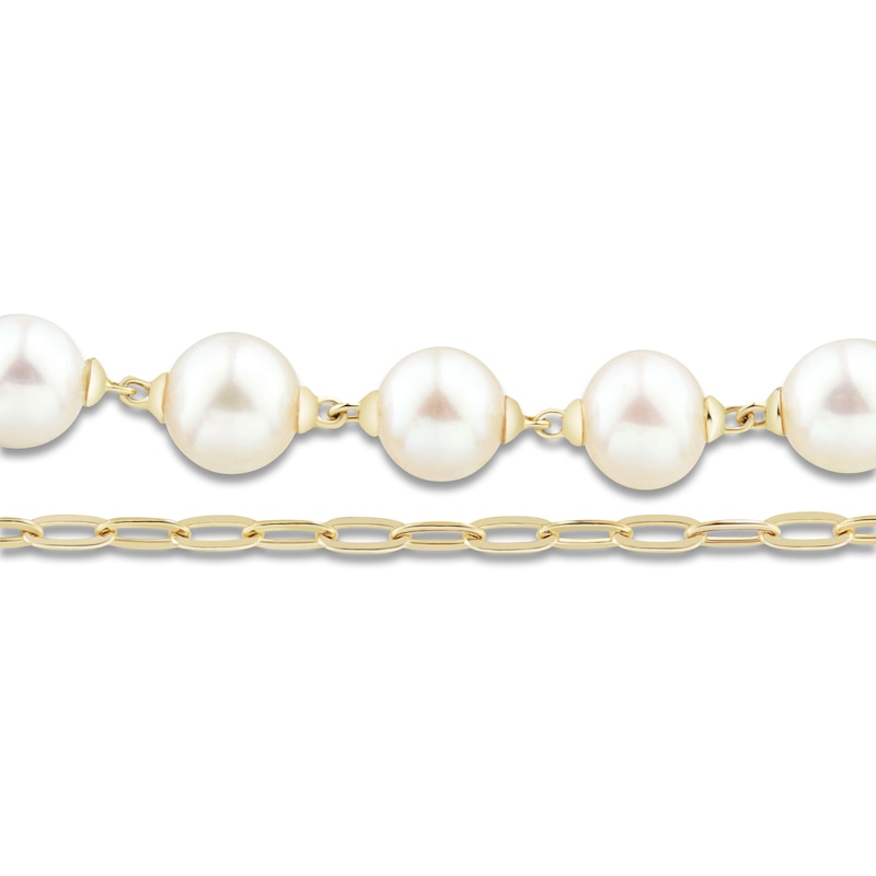 Main Image 3 of Freshwater Cultured Pearl Bracelet 14K Yellow Gold 7" 5.5mm