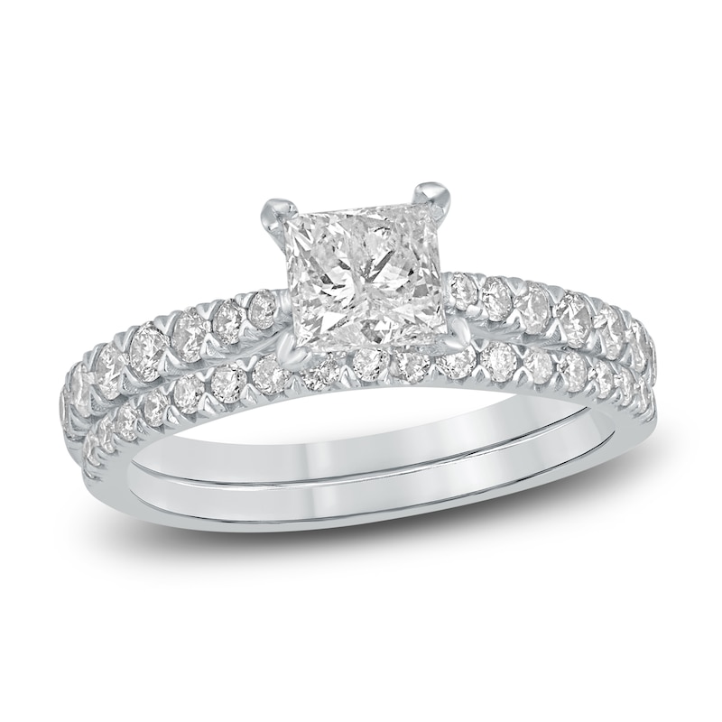 Main Image 1 of Diamond Bridal Set 1-3/4 ct tw Princess/Round 14K White Gold