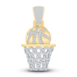 Diamond Basketball Charm 1/2 ct tw Round 14K Yellow Gold