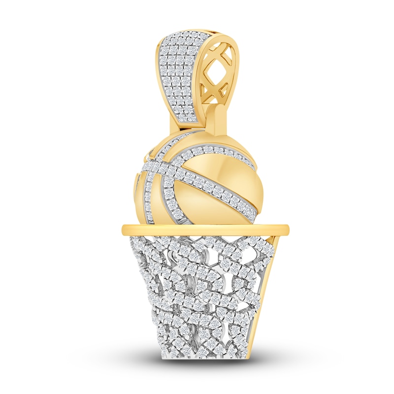 Main Image 2 of Diamond Basketball Charm 1/2 ct tw Round 14K Yellow Gold