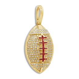 Diamond Football Charm 3/8 ct tw Round 14K Yellow Gold