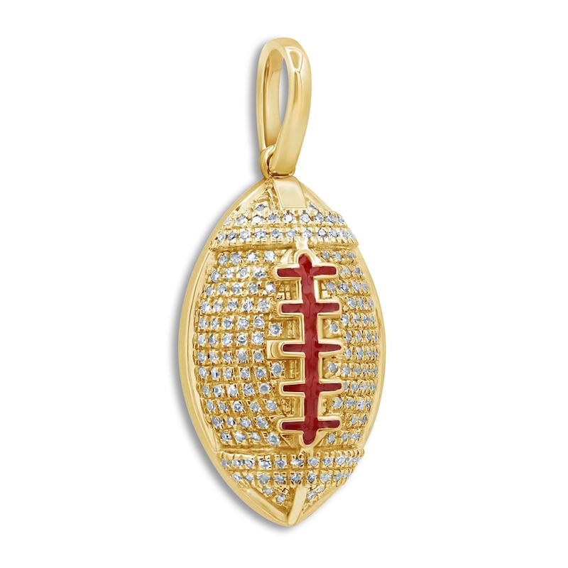 Diamond Football Charm 3/8 ct tw Round 14K Yellow Gold