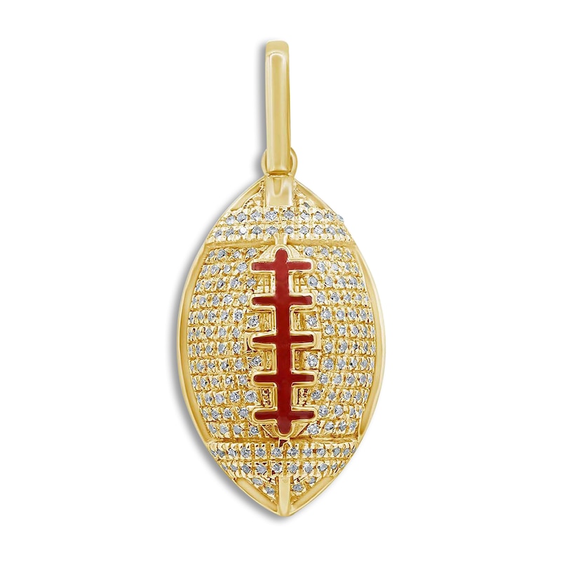 Main Image 2 of Diamond Football Charm 3/8 ct tw Round 14K Yellow Gold
