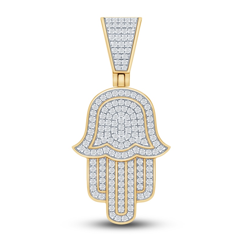 Main Image 1 of Diamond Hamsa Charm 1/4 ct tw Round 14K Yellow Gold