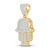 Thumbnail Image 2 of Diamond Hamsa Charm 1/4 ct tw Round 14K Yellow Gold
