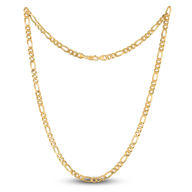 Main Image 1 of Solid Figaro Chain Necklace 14K Yellow Gold 22" 5.3mm