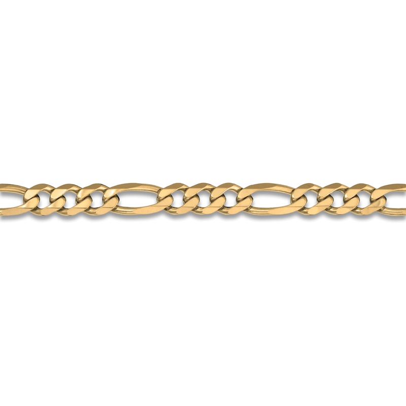 Solid Figaro Chain Necklace 14K Yellow Gold 22" 5.3mm