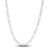 Thumbnail Image 1 of Men's Solid Figaro Chain Necklace 14K White Gold 24" 4.6mm