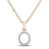 Thumbnail Image 1 of Diamond Letter O Necklace 1/10 ct tw Round 14K Yellow Gold 18"