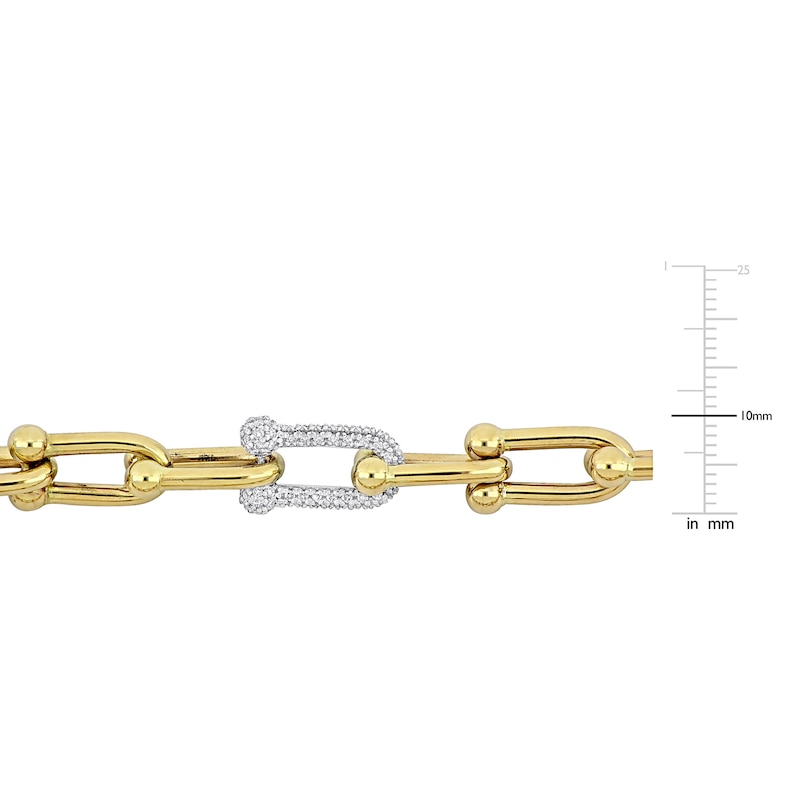 Main Image 3 of Diamond Link Necklace 1/2 ct tw Round 14K Yellow Gold 16"