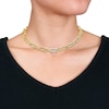Thumbnail Image 4 of Diamond Link Necklace 1/2 ct tw Round 14K Yellow Gold 16"