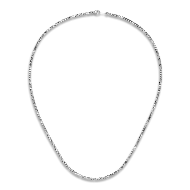 Main Image 2 of Solid Figaro Chain Necklace Platinum 30" 2.5mm