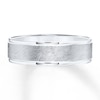 Thumbnail Image 1 of Men's Textured Wedding Band 14K White Gold 6.5mm