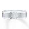 Thumbnail Image 0 of Men's Textured Wedding Band 14K White Gold 6.5mm