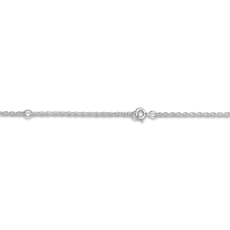 Main Image 3 of High-Polish Initial Necklace Diamond Accents 14K White Gold 18"