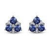Thumbnail Image 3 of Natural Blue Sapphire & Diamond Earrings 1/20 ct tw 14K White Gold