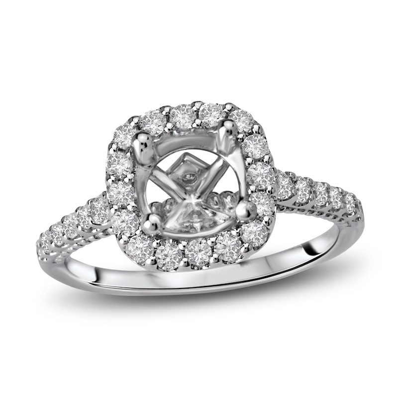 Main Image 1 of Diamond Engagement Ring Setting 1/2 ct tw Round Platinum