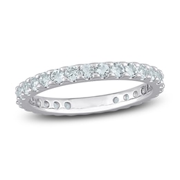 Natural Aquamarine Eternity Band 14K White Gold