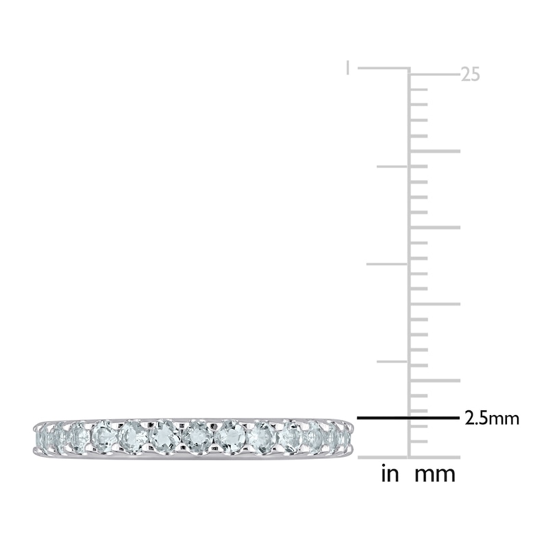 Natural Aquamarine Eternity Band 14K White Gold