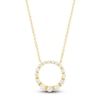 Thumbnail Image 1 of Diamond Circle Pendant Necklace 1/2 ct tw Round 10K Yellow Gold