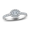 Thumbnail Image 1 of Oval & Round Diamond Halo Ring 1/2 ct tw 10K White Gold