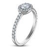 Thumbnail Image 2 of Oval & Round Diamond Halo Ring 1/2 ct tw 10K White Gold
