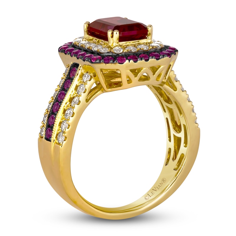 Main Image 2 of Le Vian Natural Garnet & Diamond Ring 3/4 ct tw 14K Honey Gold
