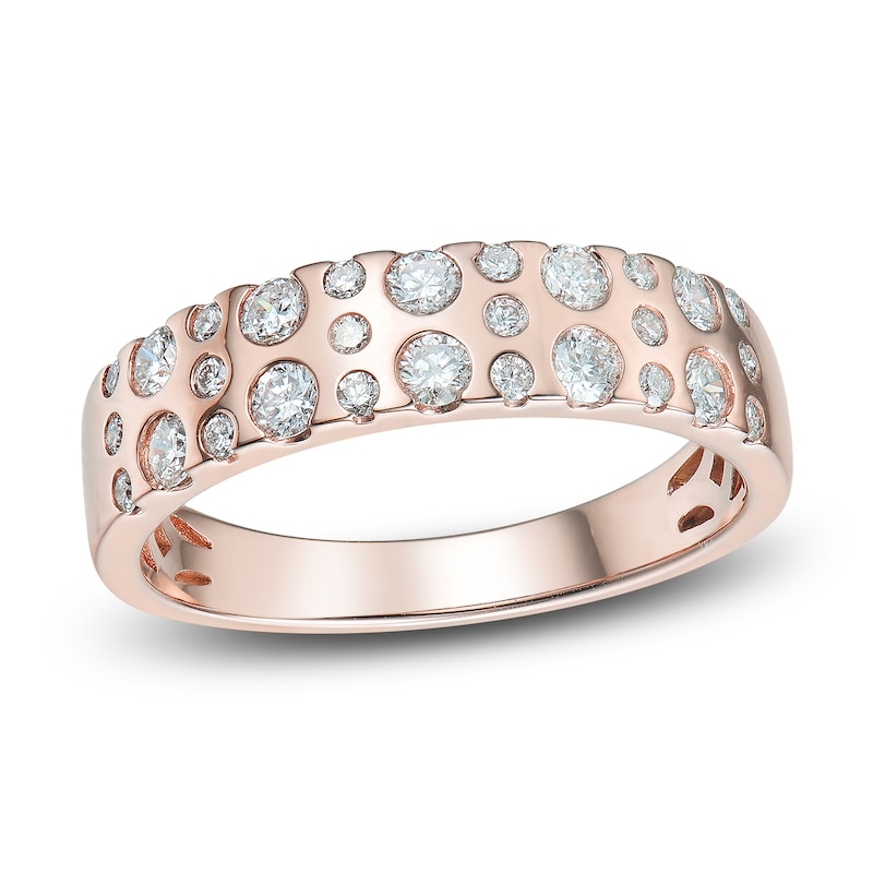 Diamond Bezel Anniversary Band 1/2 ct tw 14K Rose Gold