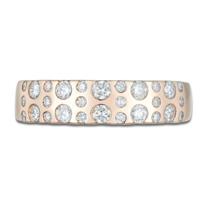 Diamond Bezel Anniversary Band 1/2 ct tw 14K Rose Gold