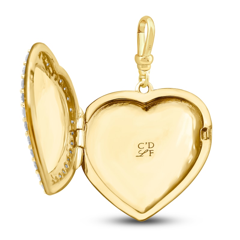 Charm'd by Lulu Frost Puffy Pavé Cultured Pearl Locket Charm 1 ct tw Diamonds 10K Yellow Gold