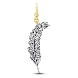 Charm'd by Lulu Frost Diamond Feather Light Charm 1/2 ct tw Diamonds 10K Two-Toned Gold