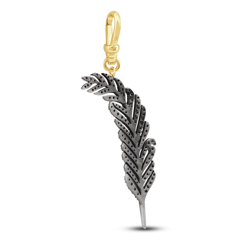 Charm'd by Lulu Frost Diamond Feather Light Charm 1/2 ct tw Diamonds 10K Two-Toned Gold