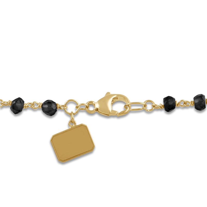Main Image 2 of Charm'd by Lulu Frost Natural Black Spinel Bead Necklace 10K Yellow Gold 18"