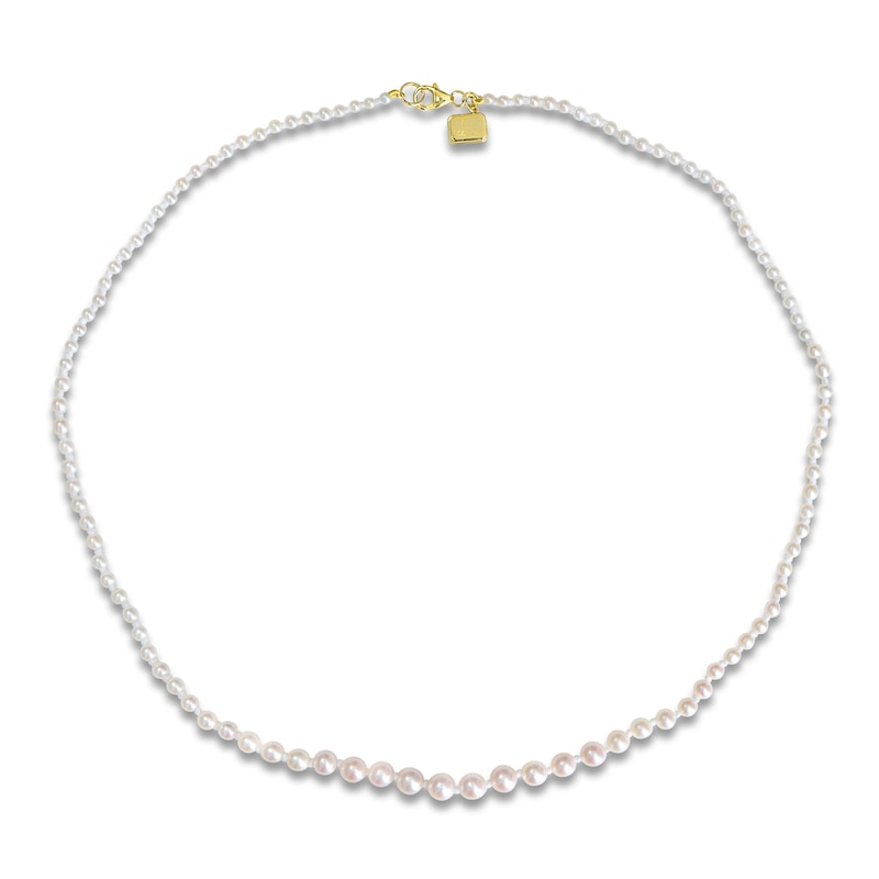 Main Image 3 of Charm'd by Lulu Frost Graduated Freshwater Cultured Pearl Necklace 10K Yellow Gold 18"