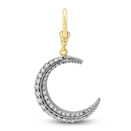 Charm'd by Lulu Frost Diamond Pave Moonlight Charm 1/2 ct tw Diamonds 10K Two-Toned Gold