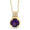 Thumbnail Image 1 of Natural Amethyst & Diamond Accent Pendant Necklace 10K Yellow Gold