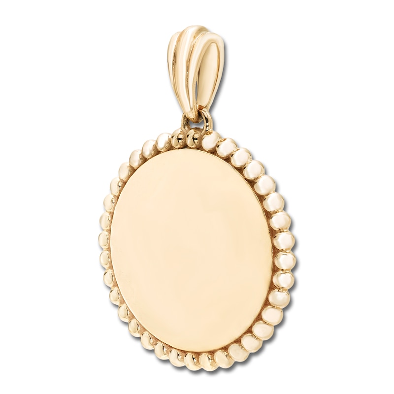 Engravable High-Polish Round Charm 14K Yellow Gold