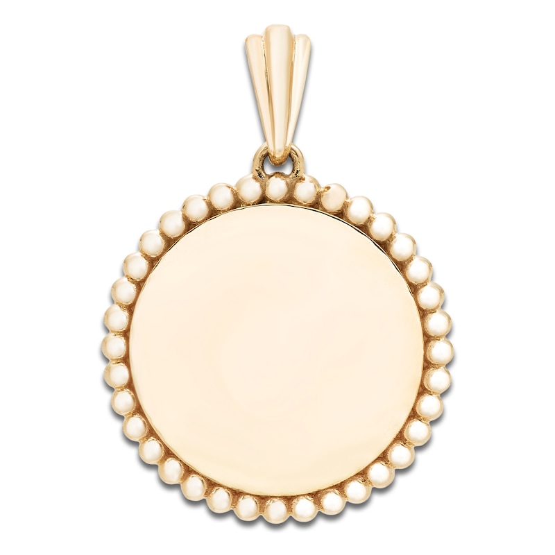 Main Image 3 of Engravable High-Polish Round Charm 14K Yellow Gold